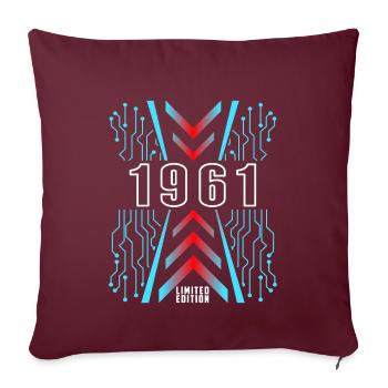 Birthday 1961 Gaming Limited Edition Gamer - Sofa pillowcase 17,3'' x 17,3'' (45 x 45 cm) - burgundy - Front