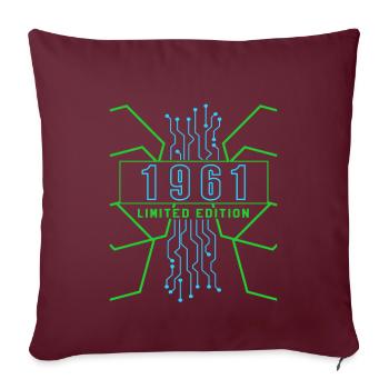 Birthday 1961 Gaming Limited Edition Gamer - Sofa pillowcase 17,3'' x 17,3'' (45 x 45 cm) - burgundy - Front