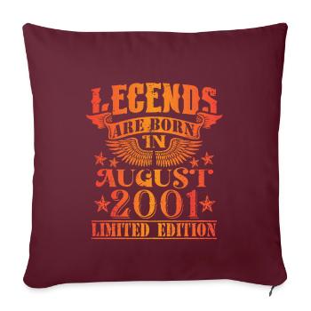 Anniversaire Août 2001 Edition Limitée Millésime - Housse de coussin décorative 45 x 45 cm - bordeaux - Devant