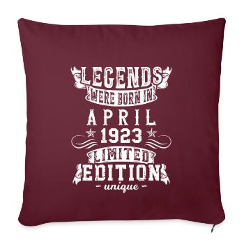 Anniversaire Avril 1923 Edition Limitée Millésime - Housse de coussin décorative 45 x 45 cm - bordeaux - Devant
