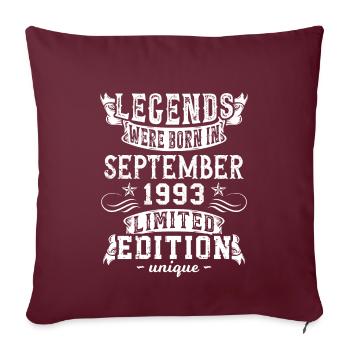 Anniversaire Septembre 1993 année Edition Limitée - Housse de coussin décorative 45 x 45 cm - bordeaux - Devant