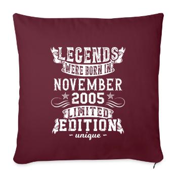 Birthday November 2005 year Limited Edition - Sofa pillowcase 17,3'' x 17,3'' (45 x 45 cm) - burgundy - Front