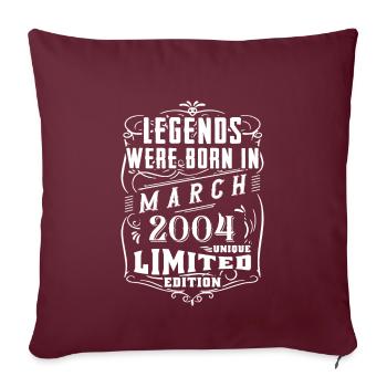 Birthday March 2004 Year Limited Edition - Sofa pillowcase 17,3'' x 17,3'' (45 x 45 cm) - burgundy - Front