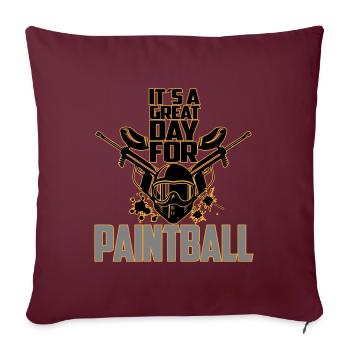 Farben änderbar | Paintball Airsoft Markierer - Sofakissenbezug 45 x 45 cm - Burgunderrot - Vorne