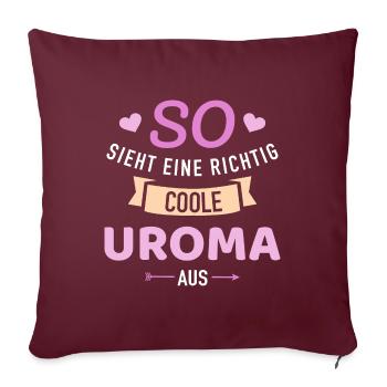 Uroma - Sofakissenbezug 45 x 45 cm - Burgunderrot - Vorne