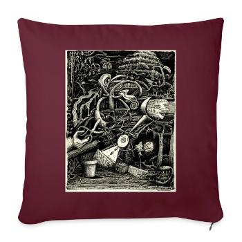 Garten des Wahnsinns - Sofakissenbezug 45 x 45 cm - Burgunderrot - Vorne