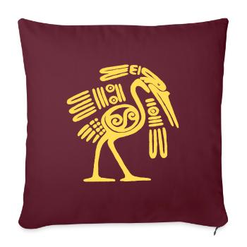 Oiseau mexicain - Housse de coussin décorative 45 x 45 cm - bordeaux - Devant