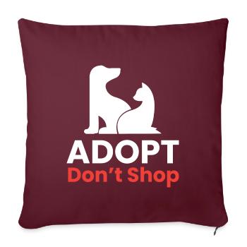 Adopt - dont shop I Tierretter - Sofakissenbezug 45 x 45 cm - Burgunderrot - Vorne