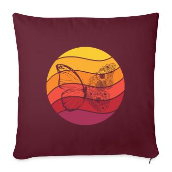 Papillon Retro Style Vintage - Housse de coussin décorative 45 x 45 cm - bordeaux - Devant