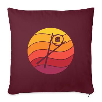 Sushi Baguettes Saké Maki Retro Style Vintage - Housse de coussin décorative 45 x 45 cm - bordeaux - Devant