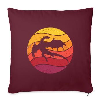 Dragon Retro Style Vintage - Housse de coussin décorative 45 x 45 cm - bordeaux - Devant