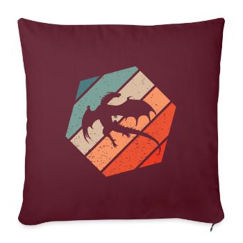 Dragon Retro Style Vintage - Housse de coussin décorative 45 x 45 cm - bordeaux - Devant