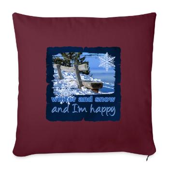 Hiver 7 - Housse de coussin décorative 45 x 45 cm - bordeaux - Devant
