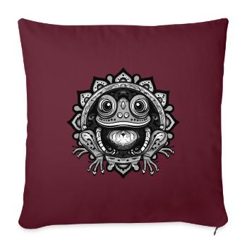 Frosch Porträt Tier - Sofakissenbezug 45 x 45 cm - Burgunderrot - Vorne