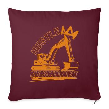 Hustle Maschinist - Sofakissenbezug 45 x 45 cm - Burgunderrot - Vorne