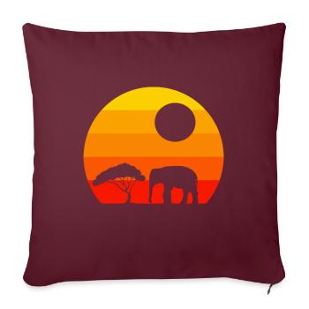 Afrika Zoo Tier Geschenk Retro Elefant - Sofakissenbezug 45 x 45 cm - Burgunderrot - Vorne