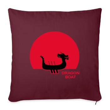 Bateau-dragon chinois Conducteur de bateau-dragon - Housse de coussin décorative 45 x 45 cm - bordeaux - Devant