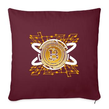 Bitcoin BTC Revolution - Crypto Gift Idea - Sofakissenbezug 45 x 45 cm - Burgunderrot - Vorne