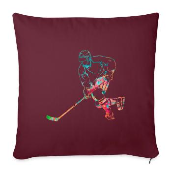 Eishockey - Sofakissenbezug 45 x 45 cm - Burgunderrot - Vorne