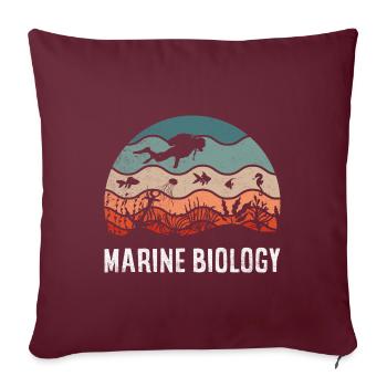 Marine Biology Marine Biologist Science Silhouette - Sofakissenbezug 45 x 45 cm - Burgunderrot - Vorne
