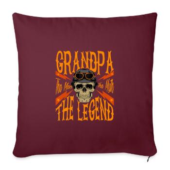 Grand-père L’homme Le mythe La légende design Cadeau - Housse de coussin décorative 45 x 45 cm - bordeaux - Devant