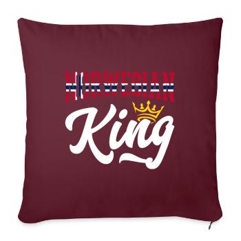 Roi de Norvège Norvège Drapeau norvégien - Housse de coussin décorative 45 x 45 cm - bordeaux - Devant