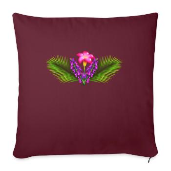 Kleidung mit Blumen - Sofakissenbezug 45 x 45 cm - Burgunderrot - Vorne