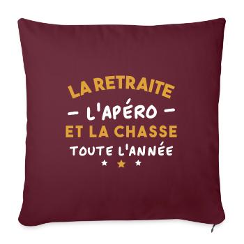 Retraite et Chasse - Housse de coussin décorative 45 x 45 cm - bordeaux - Devant