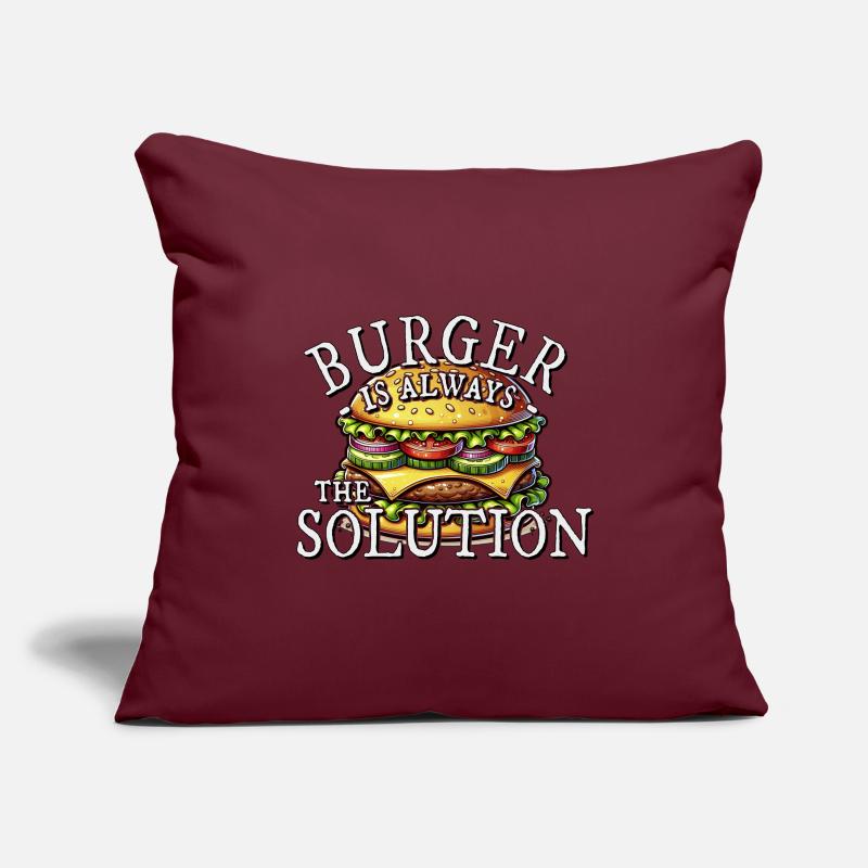 Burger is always the solution! Cheeseburger Fun Sofa pillowcase 17,3'' x 17,3'' (45 x 45 cm)