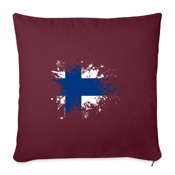 Drapeau de la Finlande Suomi - Housse de coussin décorative 45 x 45 cm - bordeaux - Devant