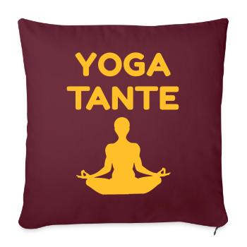 Yoga Tante - Sofakissenbezug 45 x 45 cm - Burgunderrot - Vorne