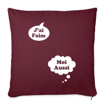 J'ai Faim Moi Aussi Cadeau Humour De Grossesse - Housse de coussin décorative 45 x 45 cm - bordeaux - Devant