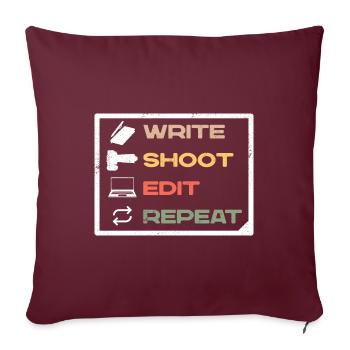 Journalist Journalism Write Edit Repeat - Sofakissenbezug 45 x 45 cm - Burgunderrot - Vorne