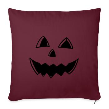 Halloween Kürbis Jack O Laterne Gesicht Lustig - Sofakissenbezug 45 x 45 cm - Burgunderrot - Vorne