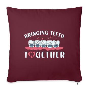 Braces Dentist Funny Orthodontist - Housse de coussin décorative 45 x 45 cm - bordeaux - Devant