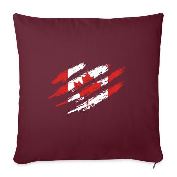 Canada drapeau à gratter feuille d'érable feuille d'érable - Housse de coussin décorative 45 x 45 cm - bordeaux - Devant