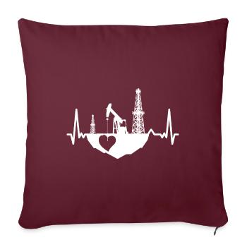 Oilfield Worker Rig Drilling - Housse de coussin décorative 45 x 45 cm - bordeaux - Devant