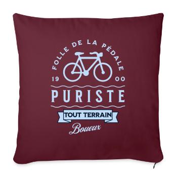 Folle de la pédale - Housse de coussin décorative 45 x 45 cm - bordeaux - Devant
