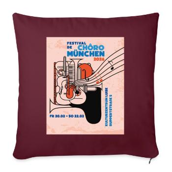 Festival de Chôro Munich 2026 - Sofa pillowcase 17,3'' x 17,3'' (45 x 45 cm) - burgundy - Front