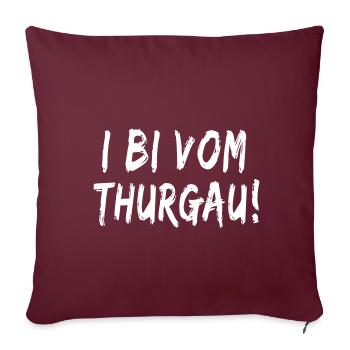 i bi vom Thurgau Pfad = Motivfarbwechsel möglich - Sofakissenbezug 45 x 45 cm - Burgunderrot - Vorne