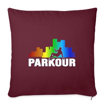 Freerunning Parkour Walljump - Housse de coussin décorative 45 x 45 cm - bordeaux - Devant