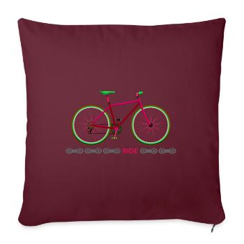 Vélo Cycliste Vélo sans roues - Housse de coussin décorative 45 x 45 cm - bordeaux - Devant