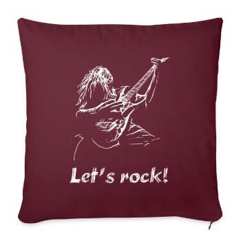 LET’S ROCK - HARD ROCK GUITARE RÉTRO CLASSIQUE - Housse de coussin décorative 45 x 45 cm - bordeaux - Devant