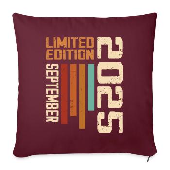 September 2025 Originelle Geschenkidee zum Geburtstag - Sofakissenbezug 45 x 45 cm - Burgunderrot - Vorne