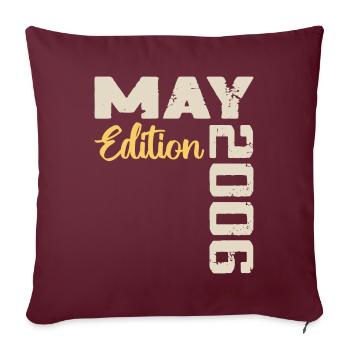 Mai 2006 Anniversaire Mai 2006 Cadeau Mai 2006 Mai - Housse de coussin décorative 45 x 45 cm - bordeaux - Devant