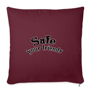 Protégez vos amis - Housse de coussin décorative 45 x 45 cm - bordeaux - Devant