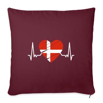 Drapeau du Danemark Scandinavie Drapeau du Danemark Voyage - Housse de coussin décorative 45 x 45 cm - bordeaux - Devant