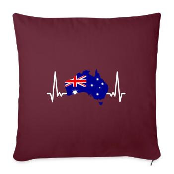 Drapeau de l’Australie sous le drapeau australien - Housse de coussin décorative 45 x 45 cm - bordeaux - Devant