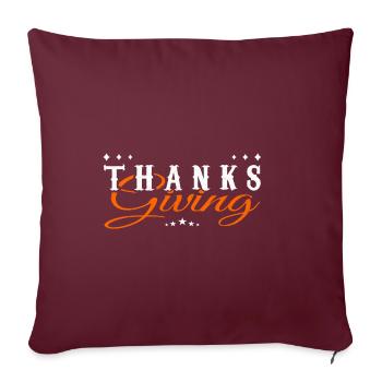 Thanks Giving - Housse de coussin décorative 45 x 45 cm - bordeaux - Devant