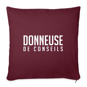 Donneuse De Conseils Leçons Morale Humour - Housse de coussin décorative 45 x 45 cm - bordeaux - Devant